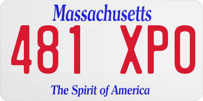 MA license plate 481XP0