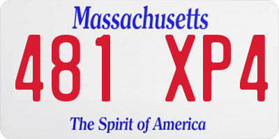 MA license plate 481XP4