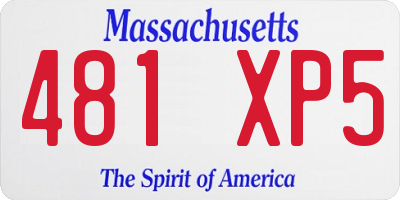 MA license plate 481XP5
