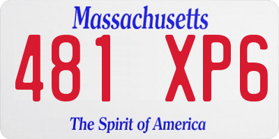 MA license plate 481XP6