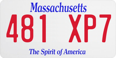 MA license plate 481XP7