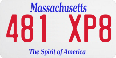 MA license plate 481XP8