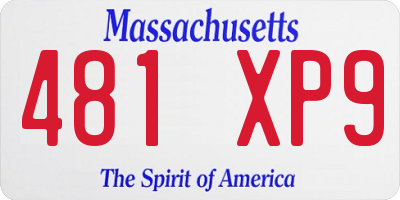 MA license plate 481XP9