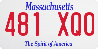 MA license plate 481XQ0
