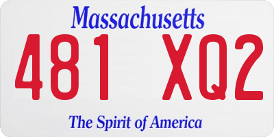 MA license plate 481XQ2