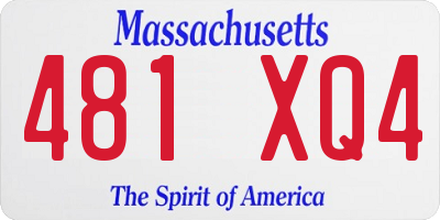 MA license plate 481XQ4