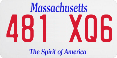MA license plate 481XQ6