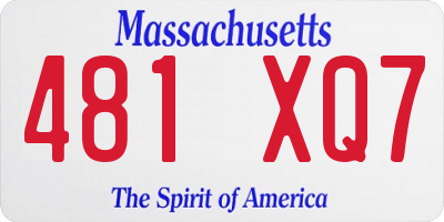 MA license plate 481XQ7