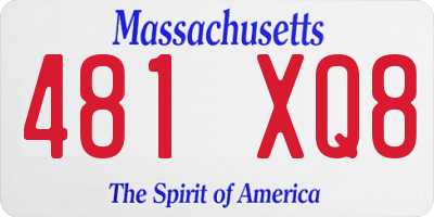 MA license plate 481XQ8
