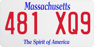 MA license plate 481XQ9
