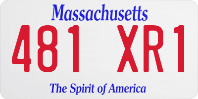 MA license plate 481XR1