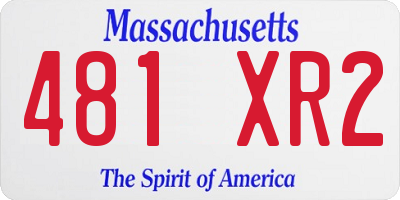MA license plate 481XR2
