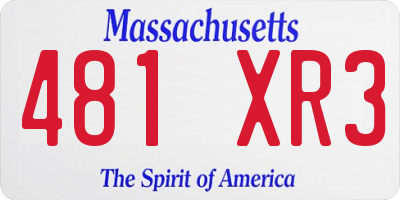 MA license plate 481XR3