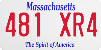 MA license plate 481XR4