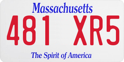 MA license plate 481XR5