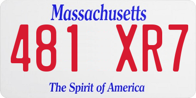 MA license plate 481XR7