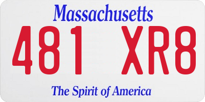 MA license plate 481XR8
