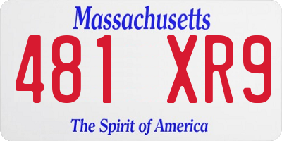 MA license plate 481XR9