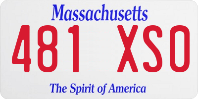 MA license plate 481XS0