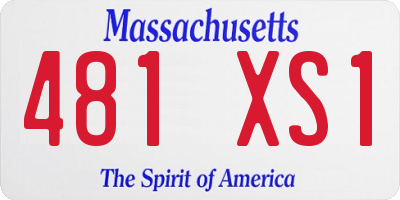 MA license plate 481XS1