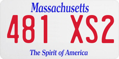 MA license plate 481XS2