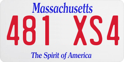MA license plate 481XS4