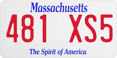 MA license plate 481XS5