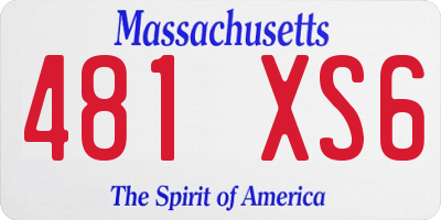 MA license plate 481XS6