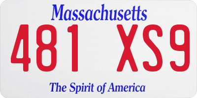 MA license plate 481XS9