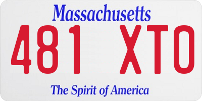 MA license plate 481XT0