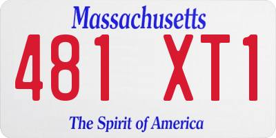 MA license plate 481XT1
