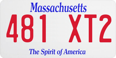 MA license plate 481XT2