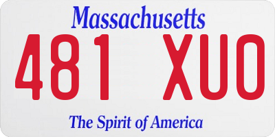 MA license plate 481XU0