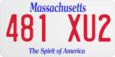 MA license plate 481XU2