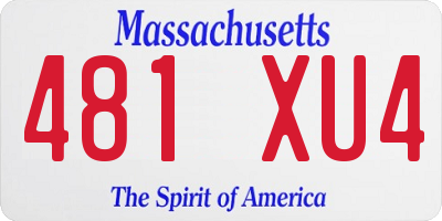 MA license plate 481XU4