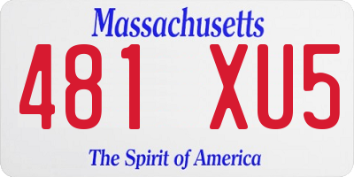 MA license plate 481XU5