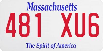 MA license plate 481XU6