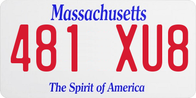 MA license plate 481XU8