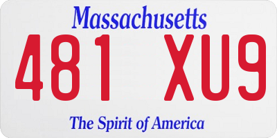 MA license plate 481XU9