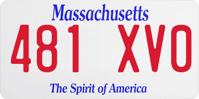 MA license plate 481XV0