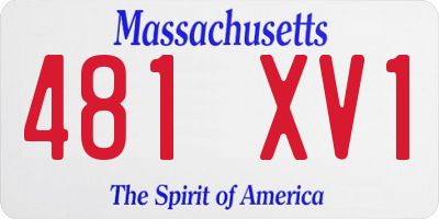 MA license plate 481XV1