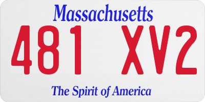 MA license plate 481XV2