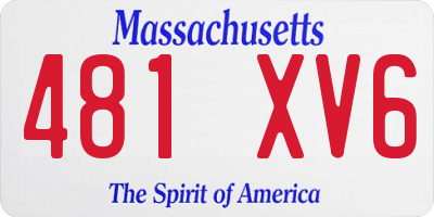 MA license plate 481XV6