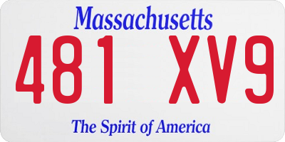 MA license plate 481XV9