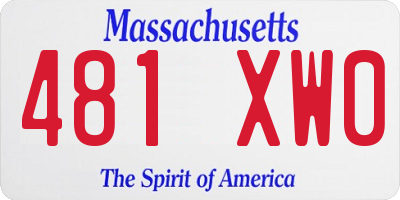 MA license plate 481XW0