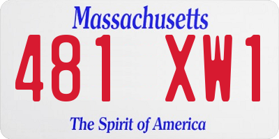 MA license plate 481XW1