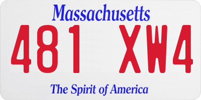 MA license plate 481XW4