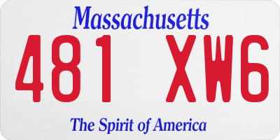 MA license plate 481XW6