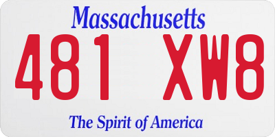 MA license plate 481XW8