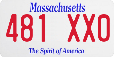 MA license plate 481XX0